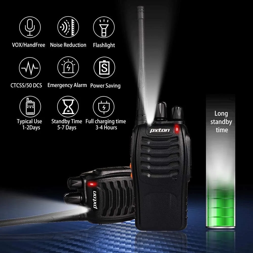 Walkie Talkies Long Range for Adults with Earpieces,16 Channel Walky Talky Rechargeable Handheld Two Way Radios