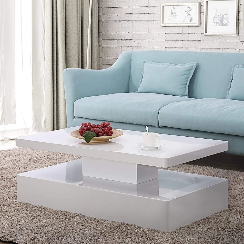 Modern LED Coffee Table 44 Inch, High Glossy