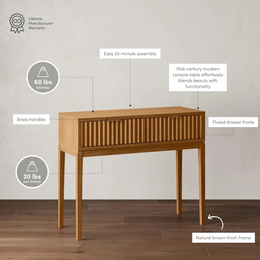 ood Accent Storage Console Sofa Table, for Entryway, Hallway or Living Room, 1, Warm Pine