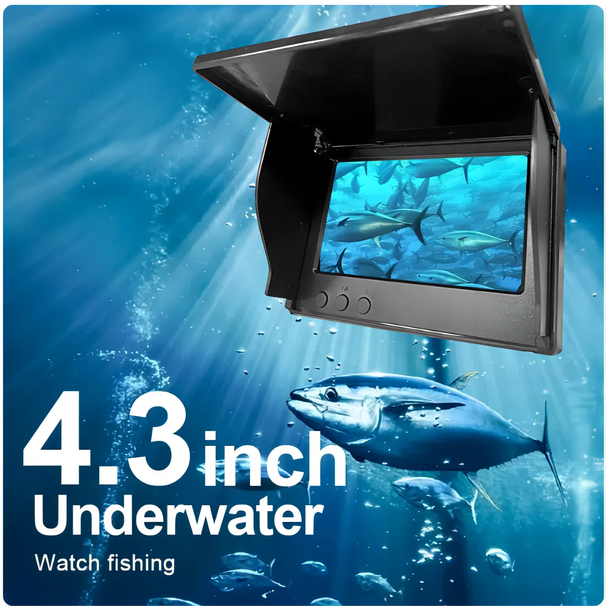 HEERAK Portable Fish Depth Finder Water Handheld 1080P 4.3 Inch LCD Fish Finder Underwater 220° Fishing Camera With Night Vision