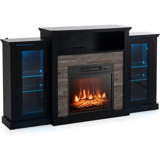 Fireplace TV Stand with LED Lights for TV up to 65"