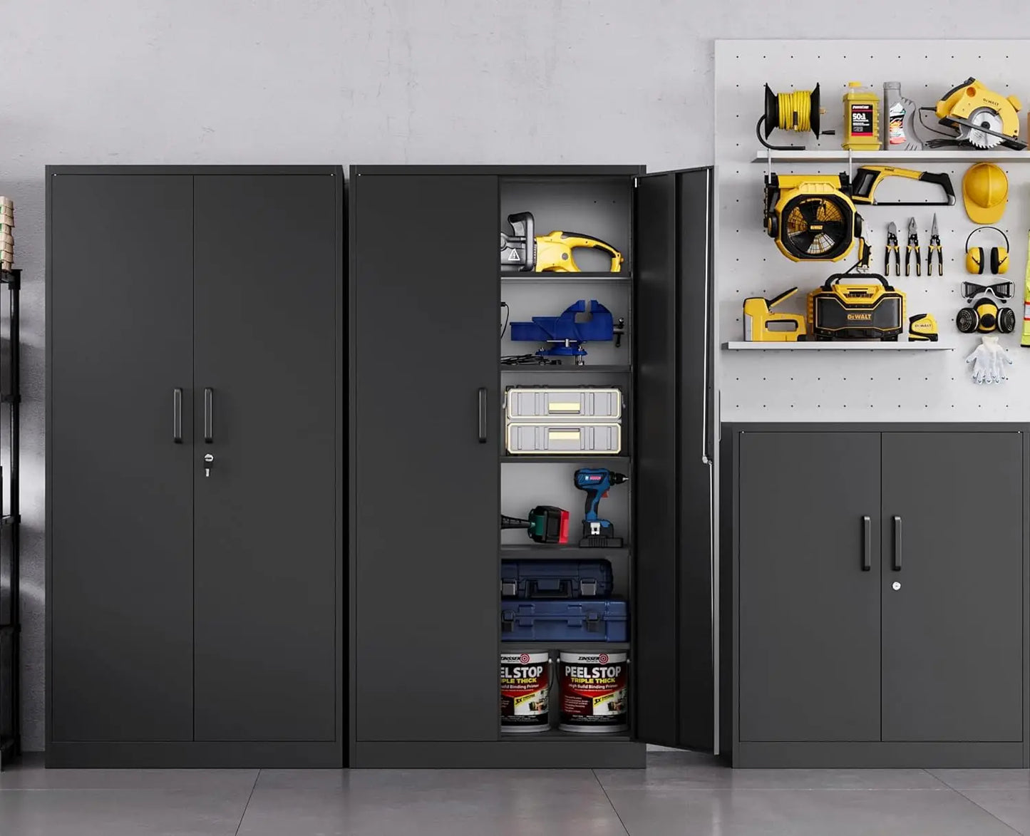 Metal Garage Storage Cabinet with Doors and Shelves