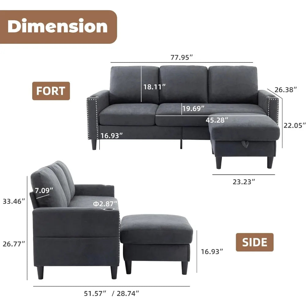 Convertible Sectional Couches for Living Room