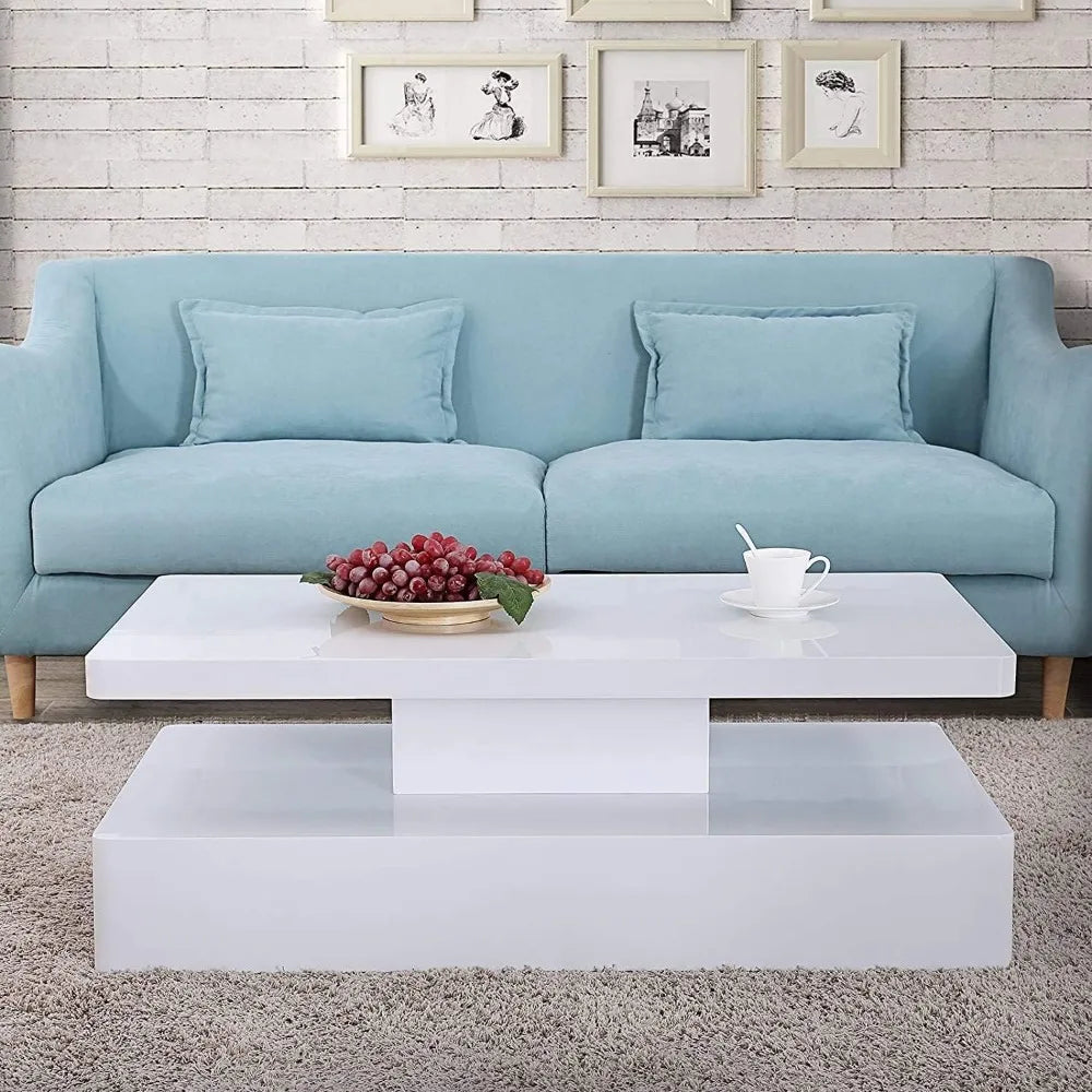 Modern LED Coffee Table 44 Inch, High Glossy