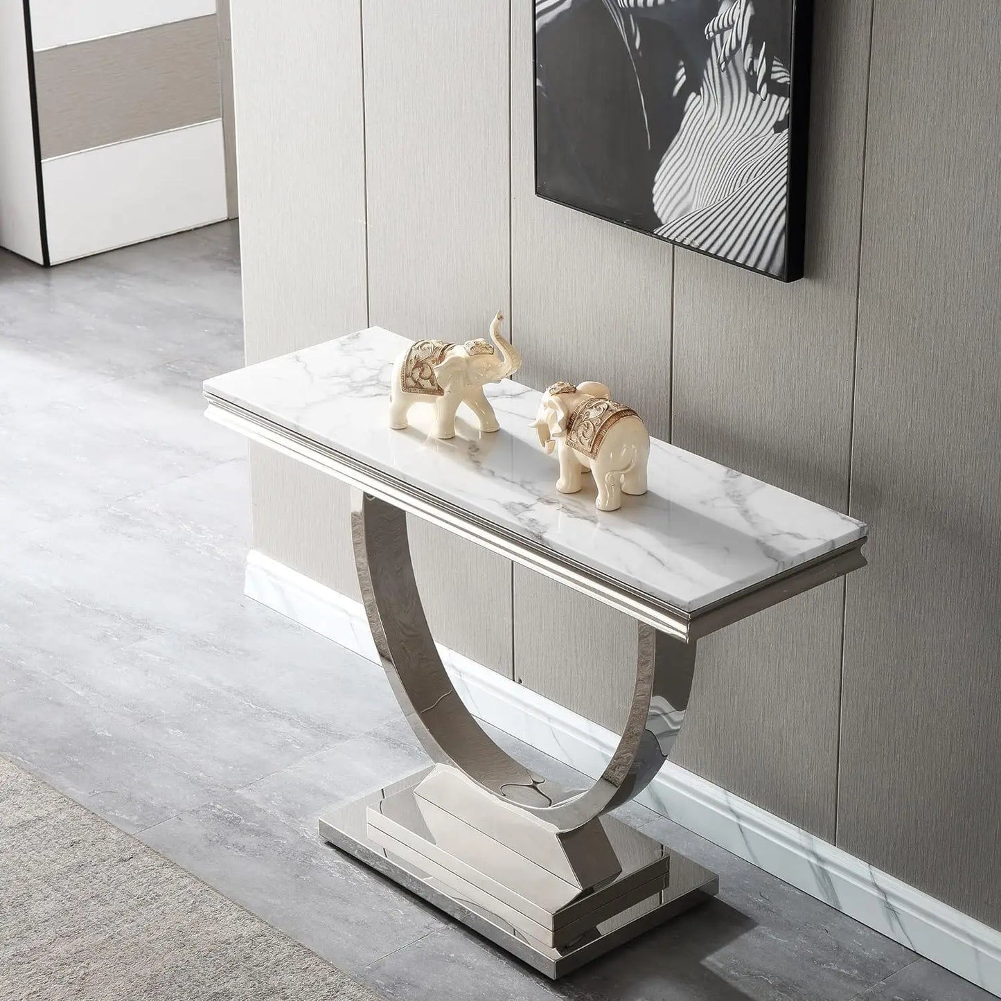 White Marble Console Table