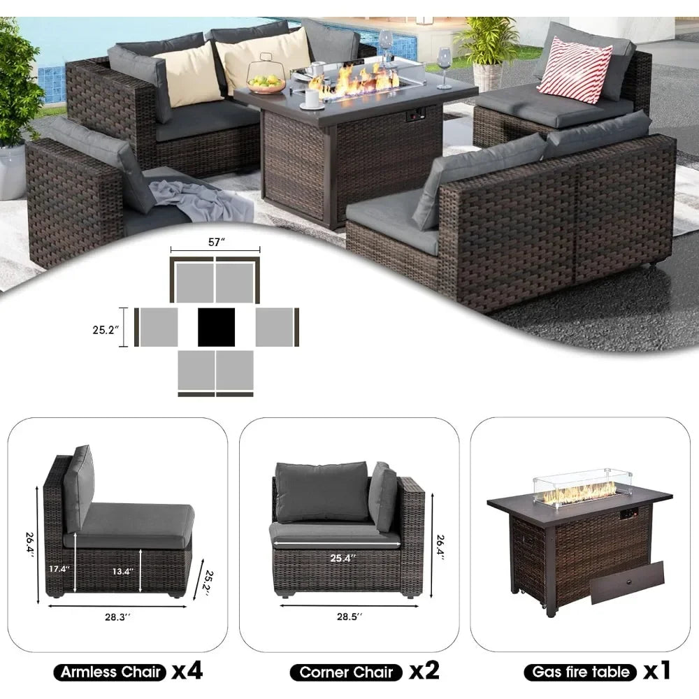 Patio Furniture Set 7 Pieces