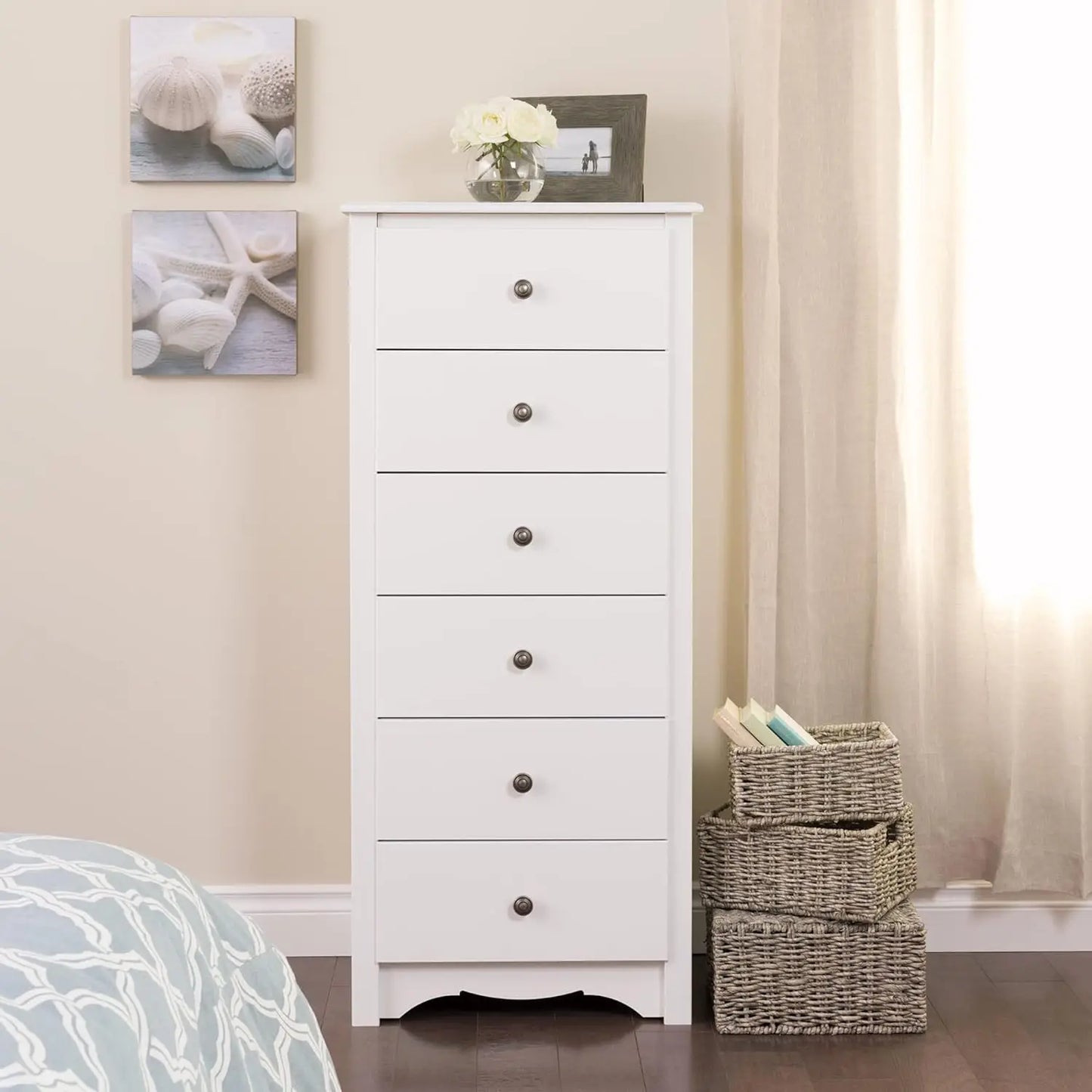 Monterey 6 Drawer Tall Chest For Bedroom,