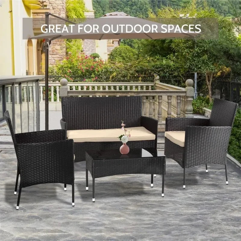 FDW Patio Furniture Set 4 Pieces Outdoor