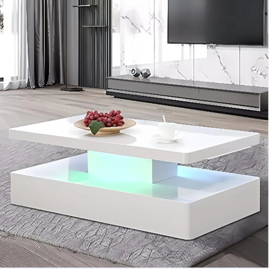 Modern LED Coffee Table 44 Inch, High Glossy