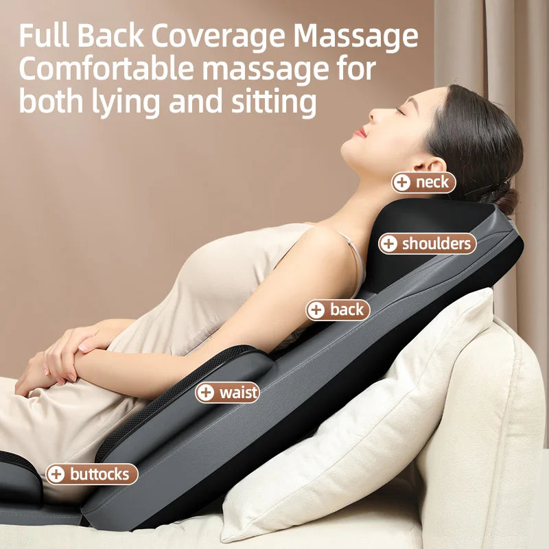 Home/Car Back Pain Relief Kneading Vibration Massage Seat Cushion Shiatsu Neck and Back Massager Full Body Massage Chair Cushion