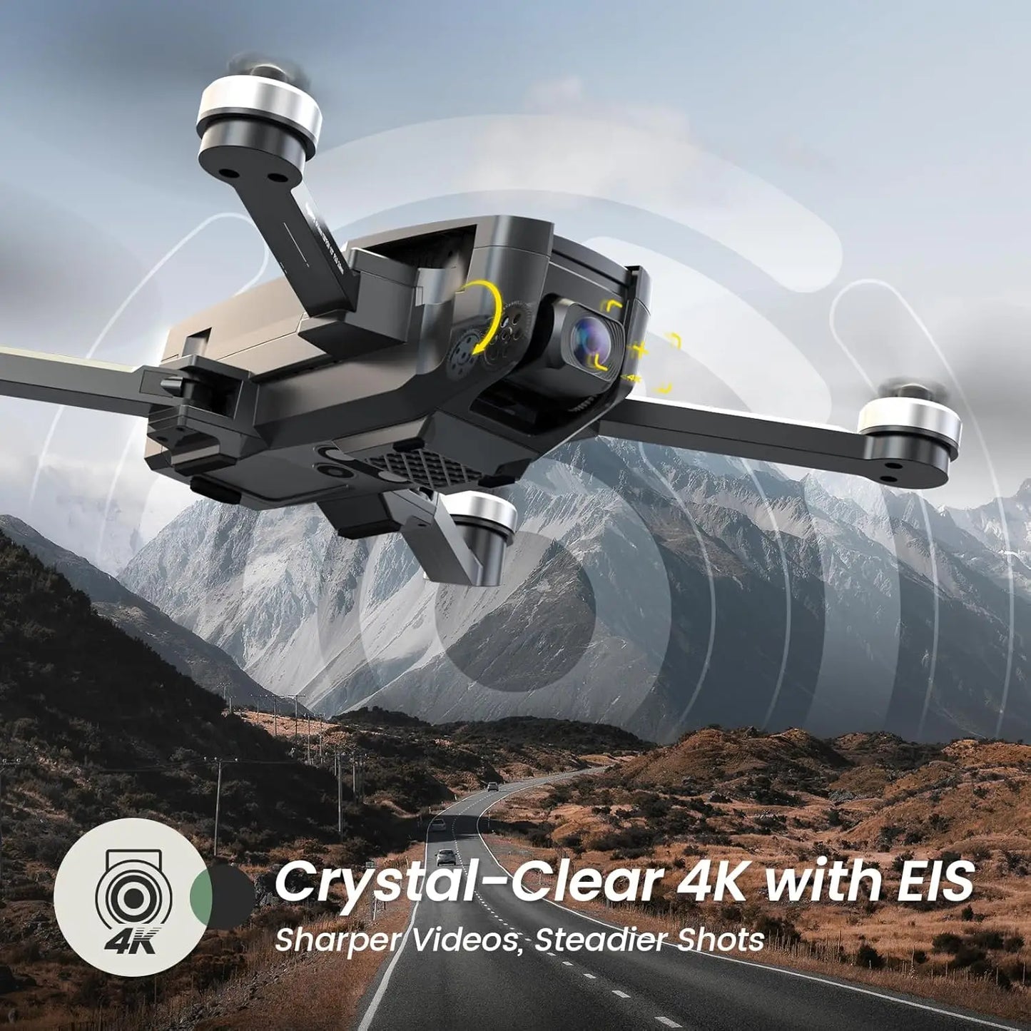 Drones with Camera for Adults Integrated Remote ID, 2 Batteries 46 Min Flight Time, 5GHz FPV Transmission, 130° FOV EIS Camera,