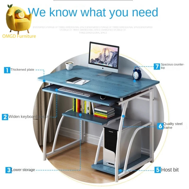 OMGD Computer Desk Simple Study Desk Home Simple Writing Office SubHome Camping