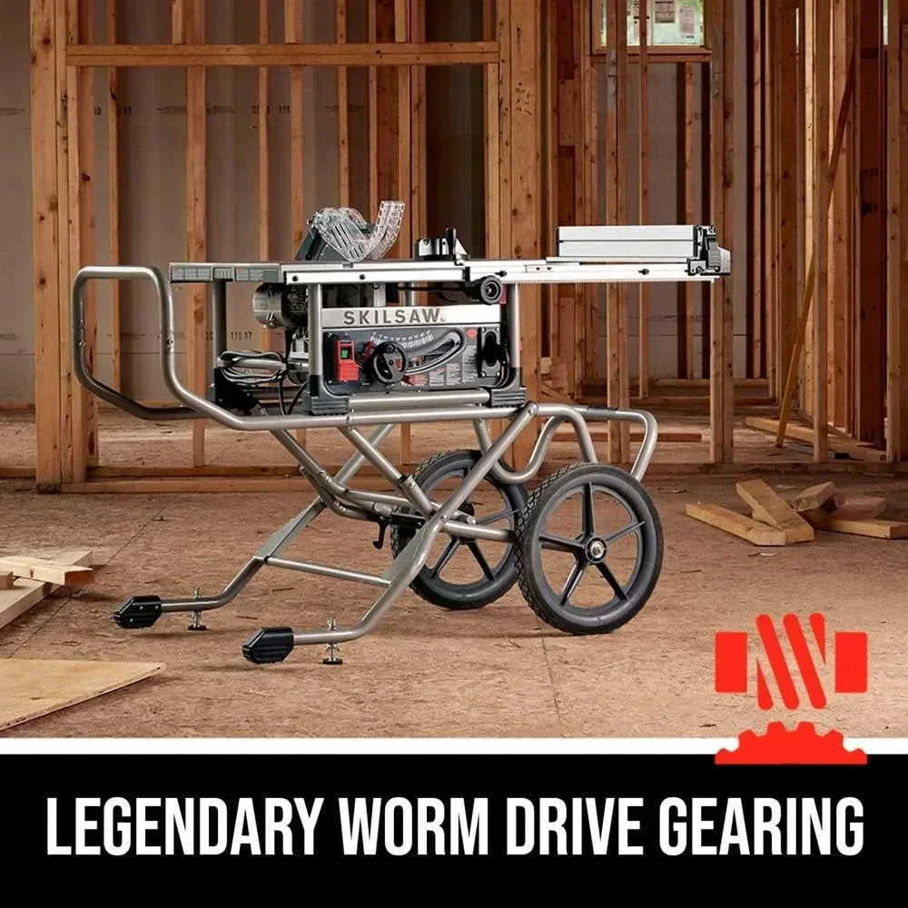 Power Tools 10 Inch Heavy Duty Worm Drive Table Saw with Stand